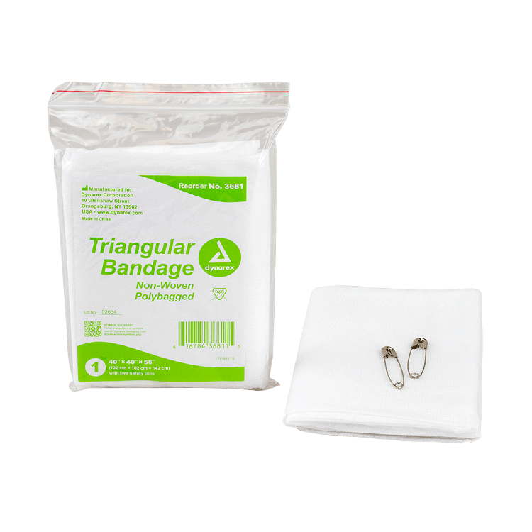 Dynarex Triangular Bandage - Non-Woven, 40" x 40" x 56" - (240 Count) Dynarex Triangular Bandage - Non-Woven, 40" x 40" x 56" - (240 Count)