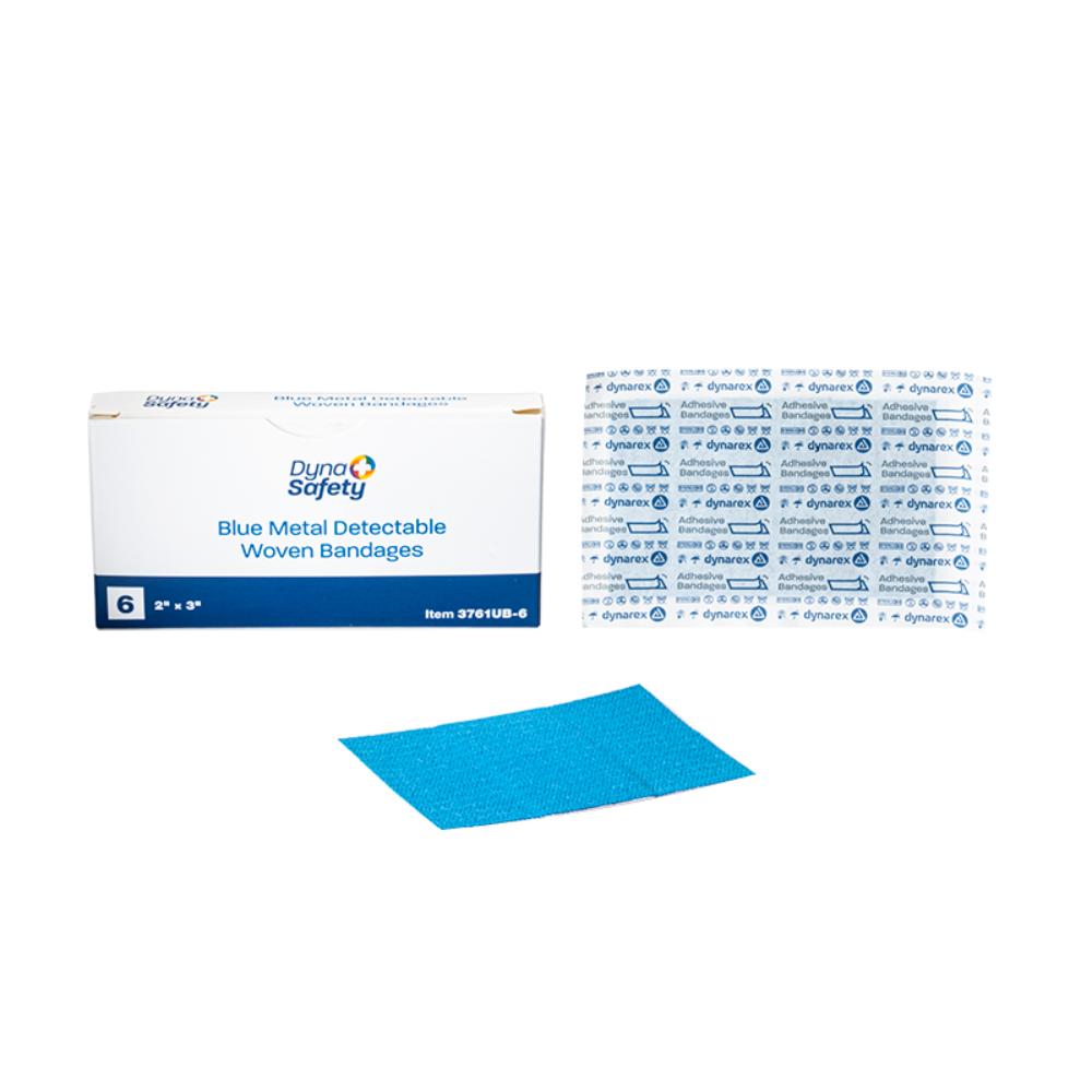 Dynarex Blue Metal Detectable Woven Bandage XL, 2" x 3" - 6ea/bx, 50bxs/cs (300 Count) Dynarex Blue Metal Detectable Woven Bandage XL, 2" x 3" - 6ea/bx, 50bxs/cs (300 Count)