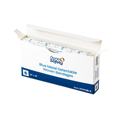 Dynarex Blue Metal Detectable Woven Bandage XL, 2" x 3" - 6ea/bx, 50bxs/cs (300 Count) Dynarex Blue Metal Detectable Woven Bandage XL, 2" x 3" - 6ea/bx, 50bxs/cs (300 Count)