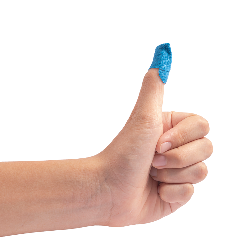 Dynarex Blue Metal Detectable Woven Bandage Fingertip - 50ea/bx, 50bxs/cs (2500 Count) Dynarex Blue Metal Detectable Woven Bandage Fingertip - 50ea/bx, 50bxs/cs (2500 Count)