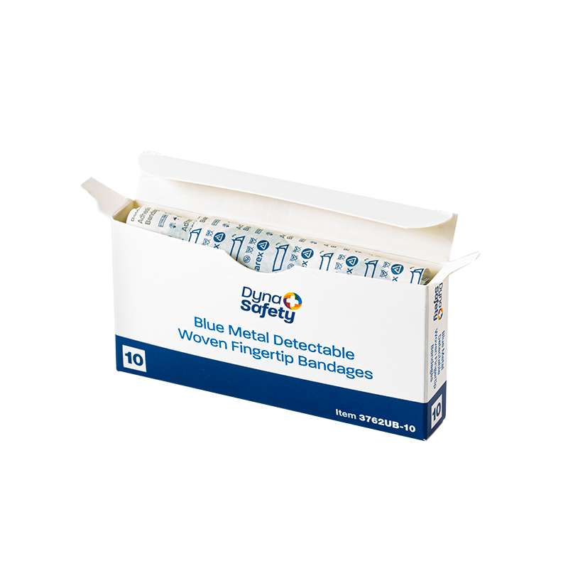 Dynarex Blue Metal Detectable Woven Bandage Fingertip - 10ea/bx, 50bxs/cs (500 Count) Dynarex Blue Metal Detectable Woven Bandage Fingertip - 10ea/bx, 50bxs/cs (500 Count)