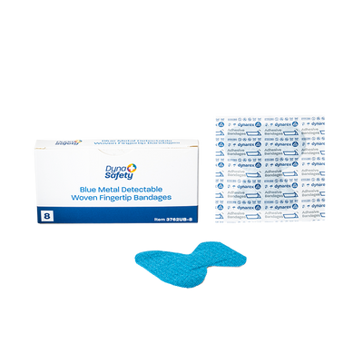 Dynarex Blue Metal Detectable Woven Bandage Fingertip - 8ea/bx, 50bxs/cs (400 Count) Dynarex Blue Metal Detectable Woven Bandage Fingertip - 8ea/bx, 50bxs/cs (400 Count)