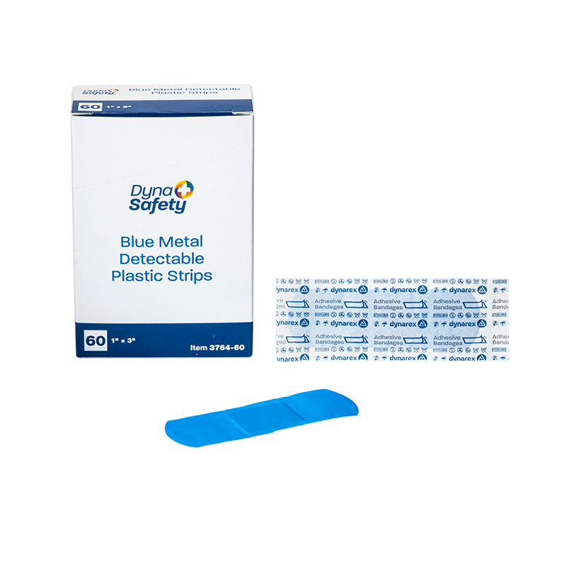 Dynarex Blue Metal Detectable Plastic Strip, 1" x 3" - 60ea/bx, 24bxs/cs (1440 Count) Dynarex Blue Metal Detectable Plastic Strip, 1" x 3" - 60ea/bx, 24bxs/cs (1440 Count)