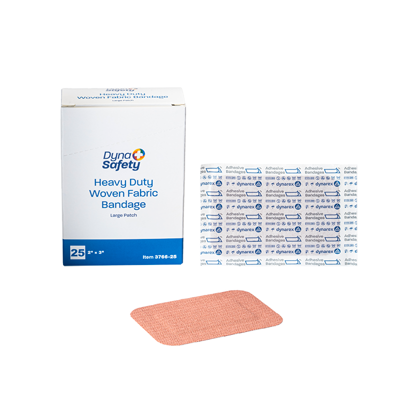 Dynarex Heavy Duty Woven Fabric Bandage - Large Patch, 2" x 3" - 25ea/bx, 36bxs/cs (900 Count) Dynarex Heavy Duty Woven Fabric Bandage - Large Patch, 2" x 3" - 25ea/bx, 36bxs/cs (900 Count)