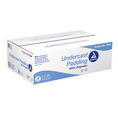Dynarex Undercast Padding, 2" x 4 yd, 100% Polyester - 20ea/bx, 4bxs/cs (80 Count) Dynarex Undercast Padding, 2" x 4 yd, 100% Polyester - 20ea/bx, 4bxs/cs (80 Count)
