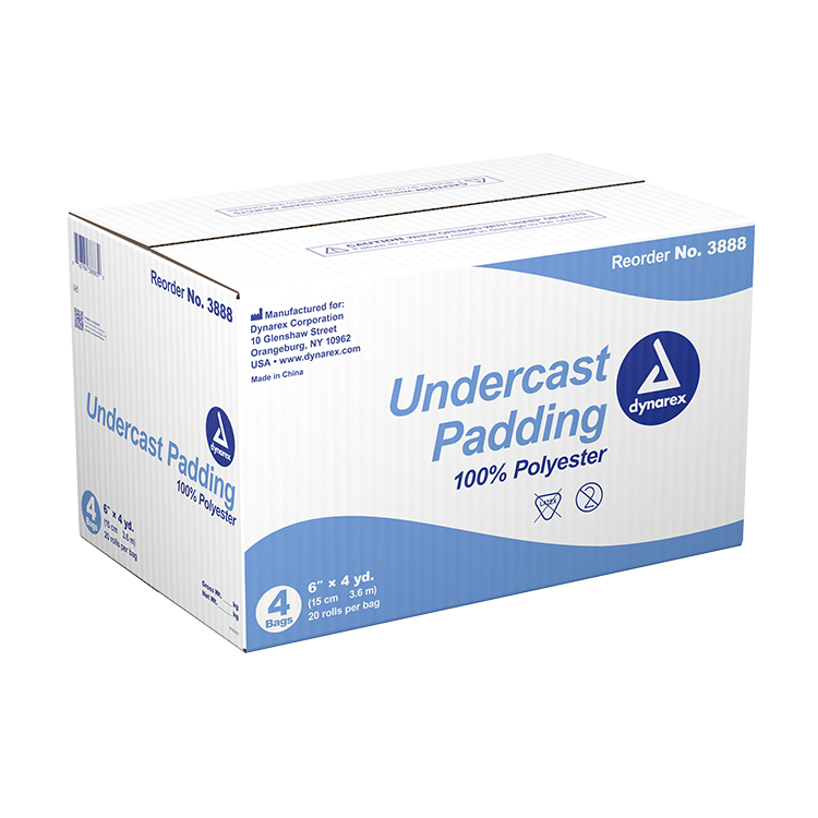 Dynarex Undercast Padding, 2" x 4 yd, 100% Polyester - 20ea/bx, 4bxs/cs (80 Count) Dynarex Undercast Padding, 2" x 4 yd, 100% Polyester - 20ea/bx, 4bxs/cs (80 Count)
