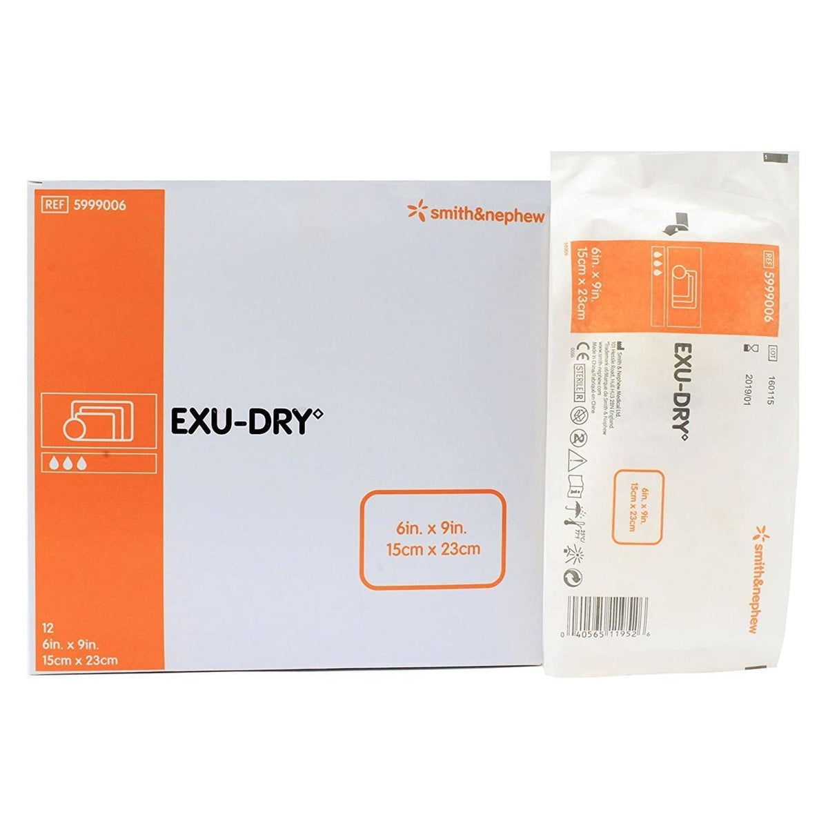 Smith & Nephew Exu-Dry Anti-Shear Super Absorbent Dressing — 3 x 4 Inch / Box of 50 Smith & Nephew Exu-Dry Anti-Shear Super Absorbent Dressing — 6 x 9 inch / Box of 12