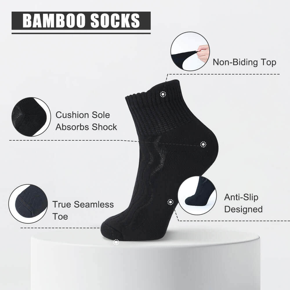 Cotton Diabetic Ankle Socks — Non-Binding, Cushion Sole, Multi-Pack Cotton Diabetic Ankle Socks — Non-Binding, Cushion Sole, Multi-Pack