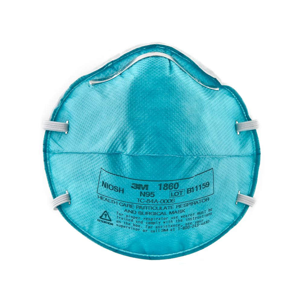 3M 120pcs 1860 Particulate Respirator N95 Face Mask with Fluid Resistance, Regular Size 3M 120pcs 1860 Particulate Respirator N95 Face Mask with Fluid Resistance, Regular Size