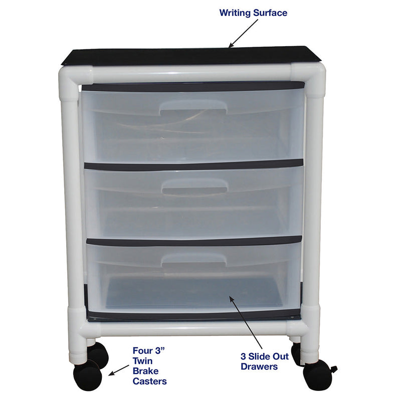 MJM International 3U3D-S Universal isolation cart with 3 slide out drawers, no bottom shelf space, internal drawer size: 19.125" W x 14" D x 6.5" H MJM International 3U3D-S Universal isolation cart with 3 slide out drawers, no bottom shelf space, internal drawer size: 19.125" W x 14" D x 6.5" H