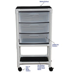 MJM International 3U3D Universal cart with 3 slide out drawers; drawer size: 19.125" W x 14" D x 6.5" H MJM International 3U3D Universal cart with 3 slide out drawers; drawer size: 19.125" W x 14" D x 6.5" H
