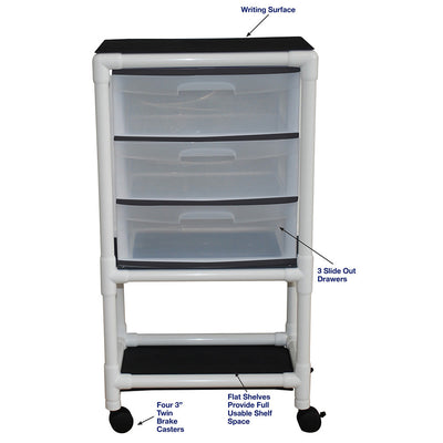 MJM International 3U3D Universal cart with 3 slide out drawers; drawer size: 19.125" W x 14" D x 6.5" H MJM International 3U3D Universal cart with 3 slide out drawers; drawer size: 19.125" W x 14" D x 6.5" H