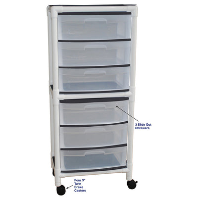 MJM International 3U6D Universal cart with 6 slide out drawers; drawer size: 19.125" W x 14" D x 6.5" H MJM International 3U6D Universal cart with 6 slide out drawers; drawer size: 19.125" W x 14" D x 6.5" H
