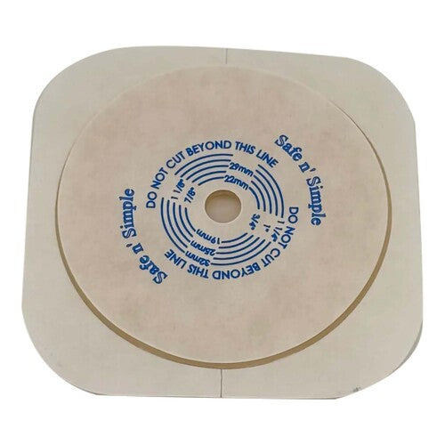 Safe N Simple 2-Piece Wafer Extended Wear with Solid Hydrocolloid 45mm 1 3/4" Flange Cut to Fit (40 Count) Safe N Simple 2-Piece Wafer Extended Wear with Solid Hydrocolloid 45mm 1 3/4" Flange Cut to Fit (40 Count)