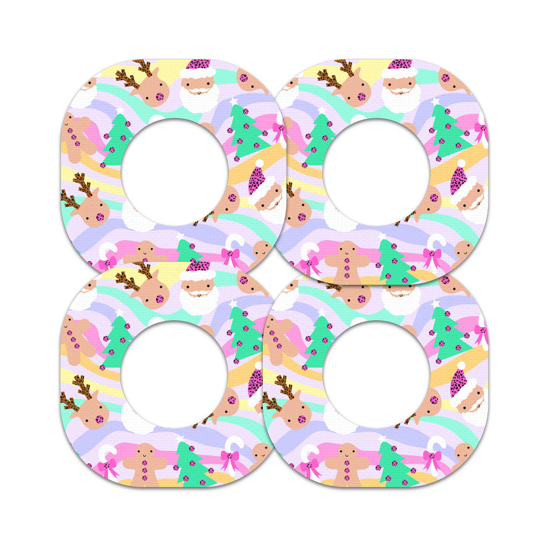 Christmas Pastel Dexcom G7 and Stelo Patch Tape - Pump Peelz Christmas Pastel Dexcom G7 and Stelo Patch Tape - Pump Peelz