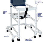 MJM International 418-OR-3TW-T 18" internal width, anti-tip outriggers, 3" twin casters, height adjustable, for residents / patients between 6'-6'6", 300 lbs weight capacity MJM International 418-OR-3TW-T 18" internal width, anti-tip outriggers, 3" twin casters, height adjustable, for residents / patients between 6'-6'6", 300 lbs weight capacity
