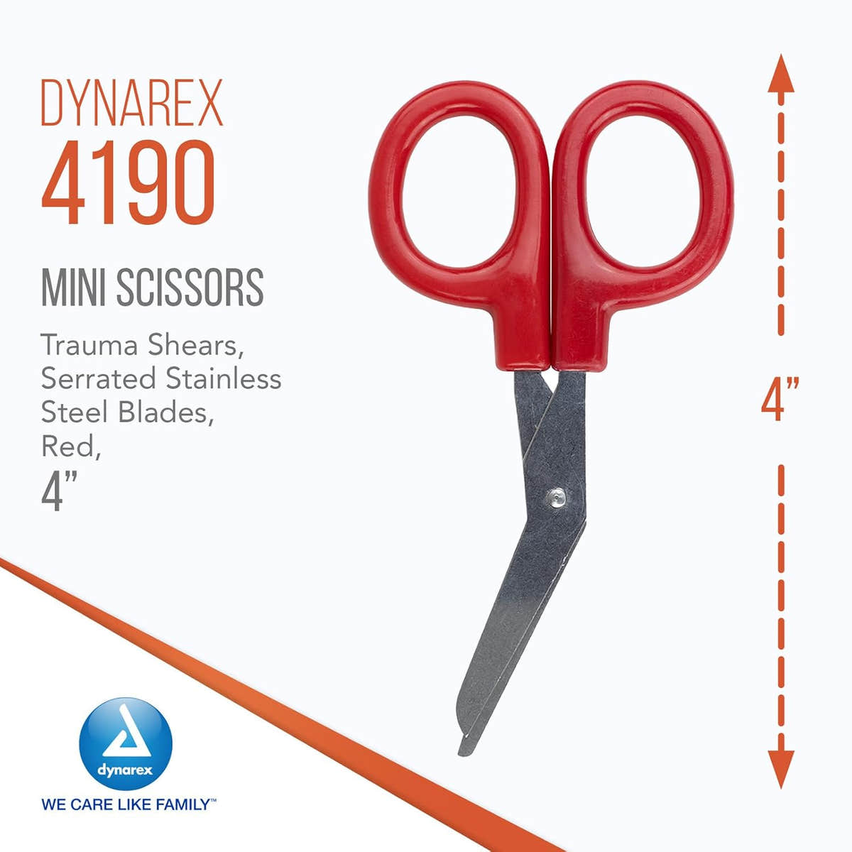 Dynarex Mini Scissors, 4" Red - 100ea/bx, 5bxs/cs (500 Count) Dynarex Mini Scissors, 4" Red - 100ea/bx, 5bxs/cs (500 Count)