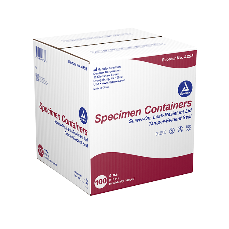 Dynarex Specimen Containers, 4 oz. Sterile (100 Count) Dynarex Specimen Containers, 4 oz. Sterile (100 Count)