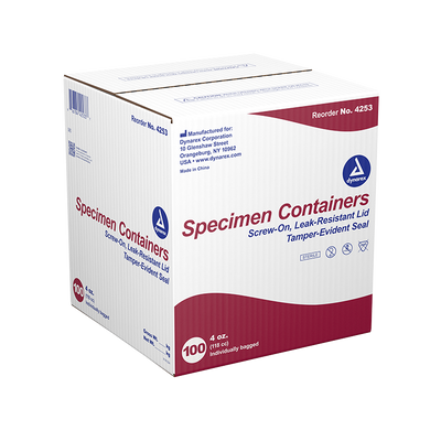 Dynarex Specimen Containers, 4 oz. Sterile (100 Count) Dynarex Specimen Containers, 4 oz. Sterile (100 Count)