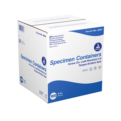 Dynarex Specimen Containers, 4 oz. Sterile (100 Count) Dynarex Specimen Containers, 4 oz. Sterile (100 Count)