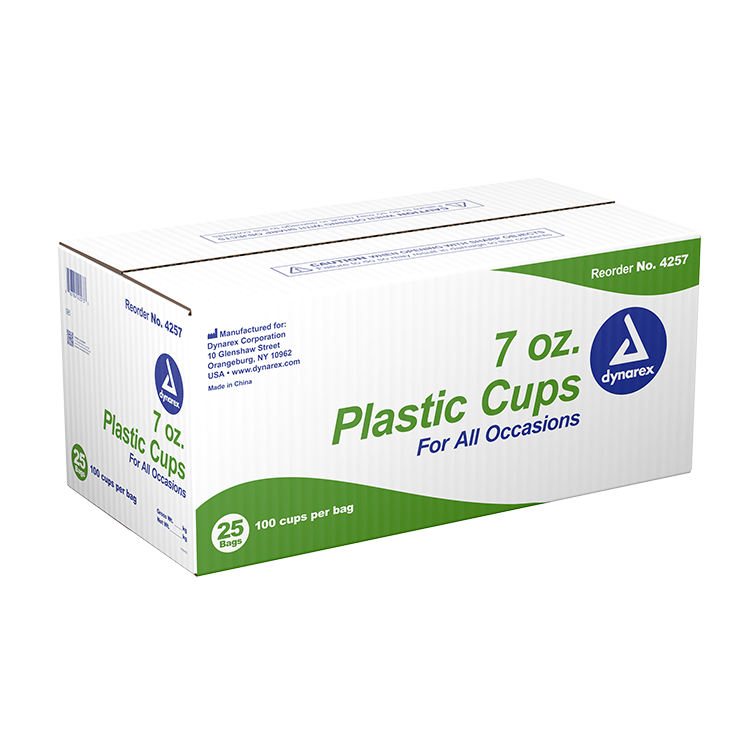 Dynarex Clear Plastic Cups - 100ea/bx, 25bxs/cs (2500 Count) Dynarex Clear Plastic Cups - 100ea/bx, 25bxs/cs (2500 Count)