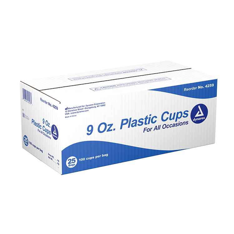 Dynarex Clear Plastic Cups - 100ea/bx, 25bxs/cs (2500 Count) Dynarex Clear Plastic Cups - 100ea/bx, 25bxs/cs (2500 Count)