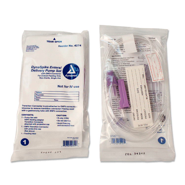 Dynarex DynaSpike Enteral Delivery Pump Set - w/ ENFit connector (30 Count) Dynarex DynaSpike Enteral Delivery Pump Set - w/ ENFit connector (30 Count)