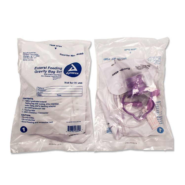 Dynarex Enteral Delivery Gravity Bag Set - w/ ENFit Connector (30 Count) Dynarex Enteral Delivery Gravity Bag Set - w/ ENFit Connector (30 Count)