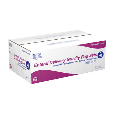 Dynarex Enteral Delivery Gravity Bag Set - w/ ENFit Connector (30 Count) Dynarex Enteral Delivery Gravity Bag Set - w/ ENFit Connector (30 Count)