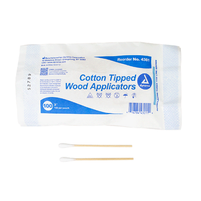 Dynarex Cotton Tipped Wood Applicators - Non-Sterile, in Pouch (10000 Count) Dynarex Cotton Tipped Wood Applicators - Non-Sterile, in Pouch (10000 Count)