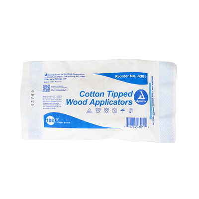 Dynarex Cotton Tipped Wood Applicators - Non-Sterile, in Pouch (10000 Count) Dynarex Cotton Tipped Wood Applicators - Non-Sterile, in Pouch (10000 Count)