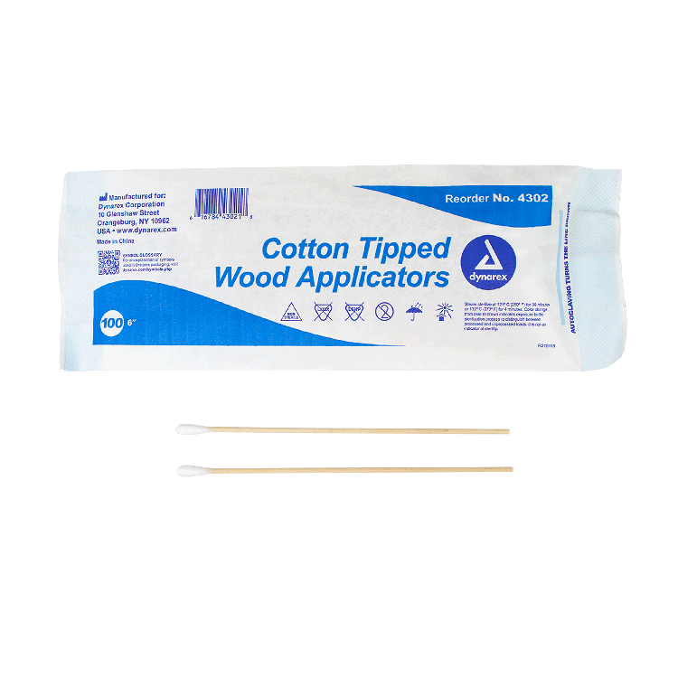 Dynarex Cotton Tipped Wood Applicators - Non-Sterile, in Pouch (10000 Count) Dynarex Cotton Tipped Wood Applicators - Non-Sterile, in Pouch (10000 Count)