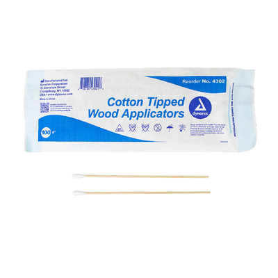 Dynarex Cotton Tipped Wood Applicators - Non-Sterile, in Pouch (10000 Count) Dynarex Cotton Tipped Wood Applicators - Non-Sterile, in Pouch (10000 Count)