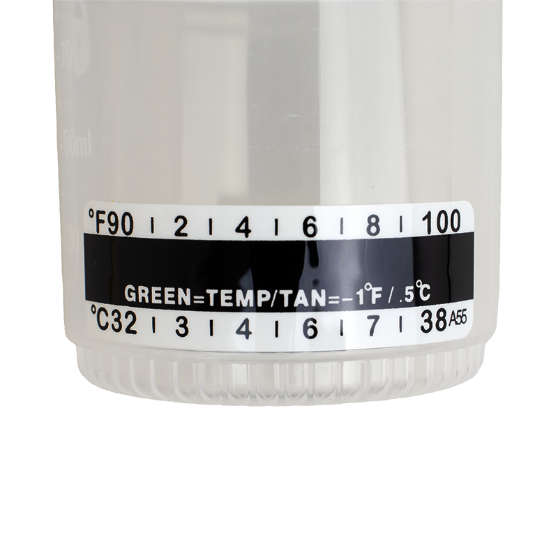 Dynarex Urine Container with Temperature Strip, 90 mL - Transparent, White (400 Count) Dynarex Urine Container with Temperature Strip, 90 mL - Transparent, White (400 Count)