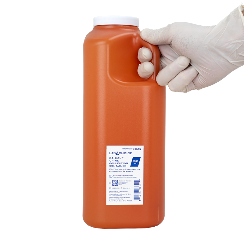 Dynarex 24-hour Urine Collection Container, 3000 mL - Orange, White (40 Count) Dynarex 24-hour Urine Collection Container, 3000 mL - Orange, White (40 Count)