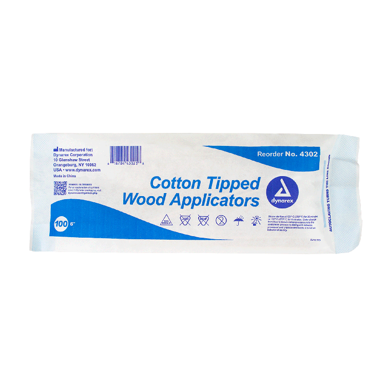 Dynarex Cotton Tipped Wood Applicators - Non-Sterile, in Pouch (10000 Count) Dynarex Cotton Tipped Wood Applicators - Non-Sterile, in Pouch (10000 Count)