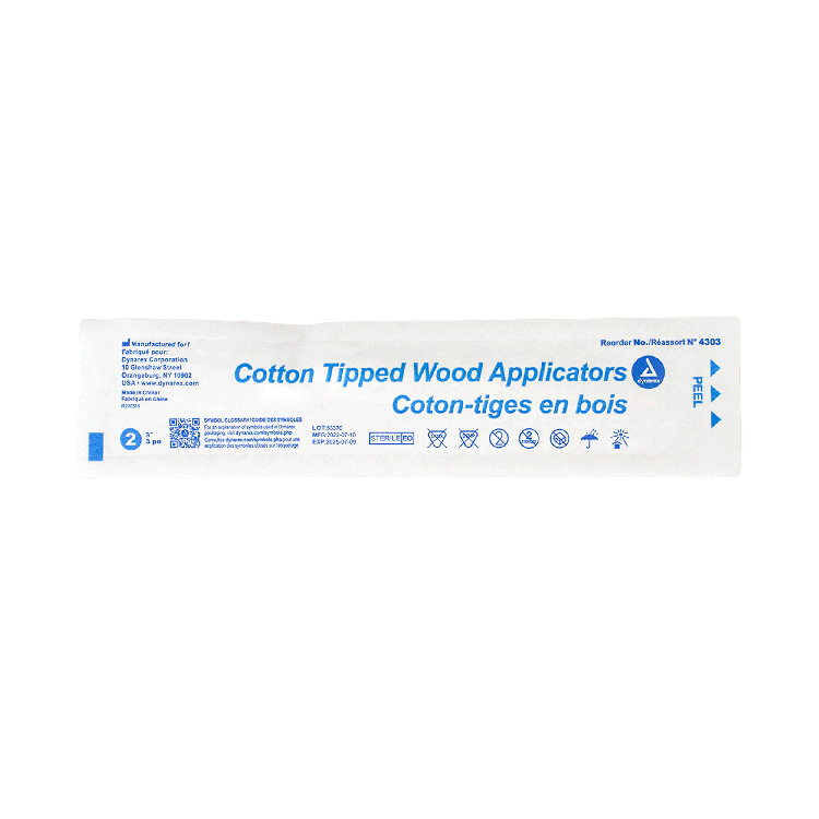 Dynarex Cotton Tipped Wood Applicators - Sterile, in Pouch (2000 Count) Dynarex Cotton Tipped Wood Applicators - Sterile, in Pouch (2000 Count)