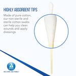 Dynarex Cotton Tipped Wood Applicators - Sterile 6" Length, 100ea/bx, 10bxs/cs (1000 Count) Dynarex Cotton Tipped Wood Applicators - Sterile 6" Length, 100ea/bx, 10bxs/cs (1000 Count)