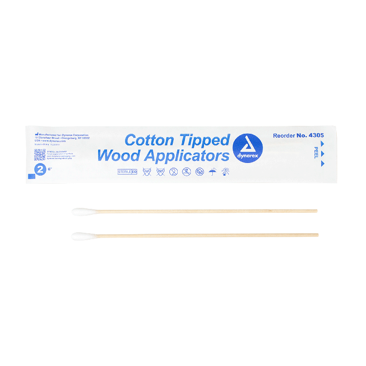 Dynarex Cotton Tipped Wood Applicators - Sterile, in Pouch (2000 Count) Dynarex Cotton Tipped Wood Applicators - Sterile, in Pouch (2000 Count)