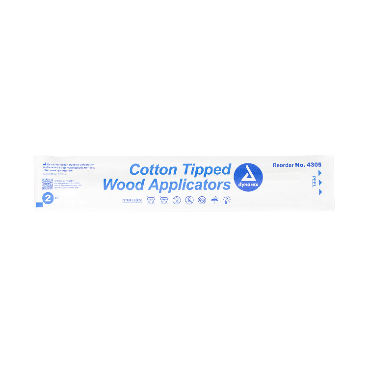 Dynarex Cotton Tipped Wood Applicators - Sterile, in Pouch (2000 Count) Dynarex Cotton Tipped Wood Applicators - Sterile, in Pouch (2000 Count)