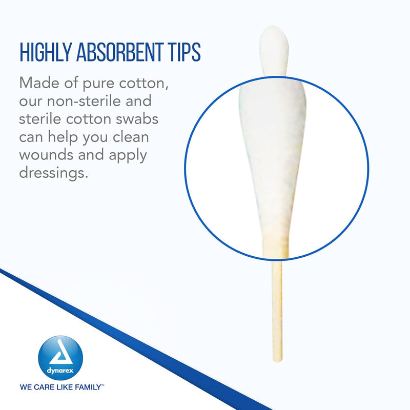 Dynarex Cotton Tip Applicators in Sealed Vial - 3" Length, 100ea/vial, 50vials/cs (5000 Count) Dynarex Cotton Tip Applicators in Sealed Vial - 3" Length, 100ea/vial, 50vials/cs (5000 Count)