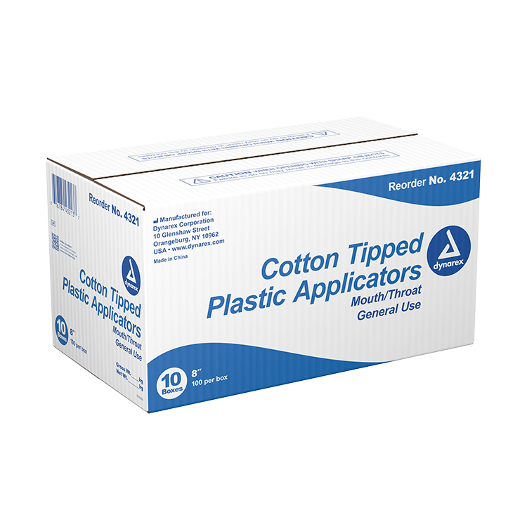 Dynarex Cotton Tipped Plastic Applicator Large Tip, 100ea/bx, 10bxs/cs (1000 Count) Dynarex Cotton Tipped Plastic Applicator Large Tip, 100ea/bx, 10bxs/cs (1000 Count)