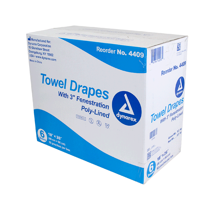 Dynarex Disposable Towel Drapes Sterile - 50ea/bx, 6bxs/cs (300 Count) Dynarex Disposable Towel Drapes Sterile - 50ea/bx, 6bxs/cs (300 Count)