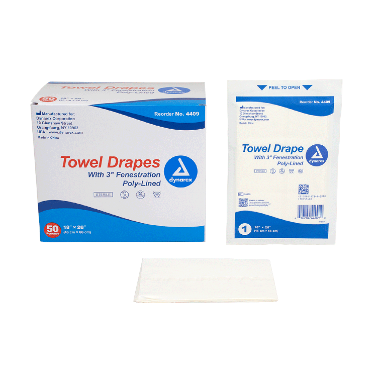 Dynarex Disposable Towel Drapes Sterile - 50ea/bx, 6bxs/cs (300 Count) Dynarex Disposable Towel Drapes Sterile - 50ea/bx, 6bxs/cs (300 Count)