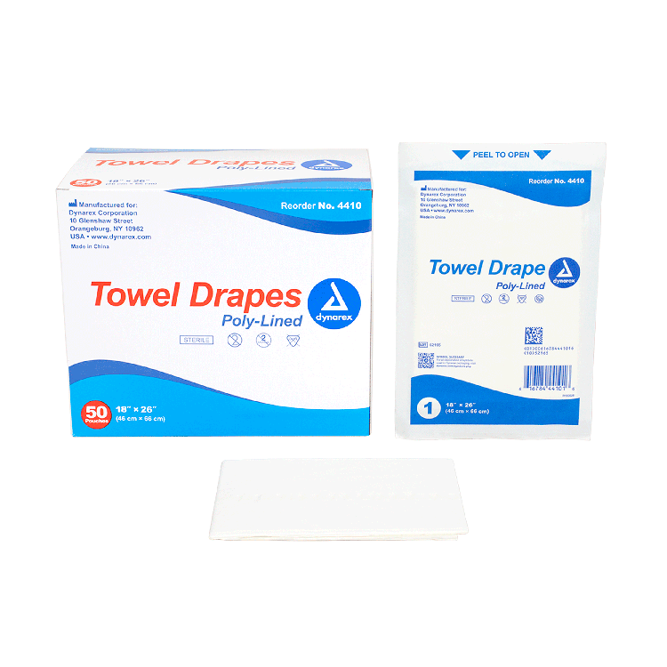 Dynarex Disposable Towel Drapes Sterile - 50ea/bx, 6bxs/cs (300 Count) Dynarex Disposable Towel Drapes Sterile - 50ea/bx, 6bxs/cs (300 Count)