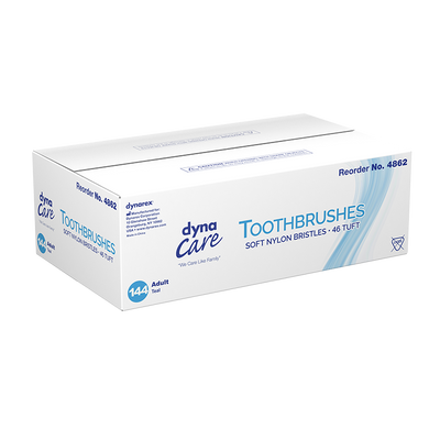 Dynarex Toothbrushes, Soft Nylon Bristles - 46 Tuft, 144ea/bx, 10bxs/cs (1440 Count) Dynarex Toothbrushes, Soft Nylon Bristles - 46 Tuft, 144ea/bx, 10bxs/cs (1440 Count)