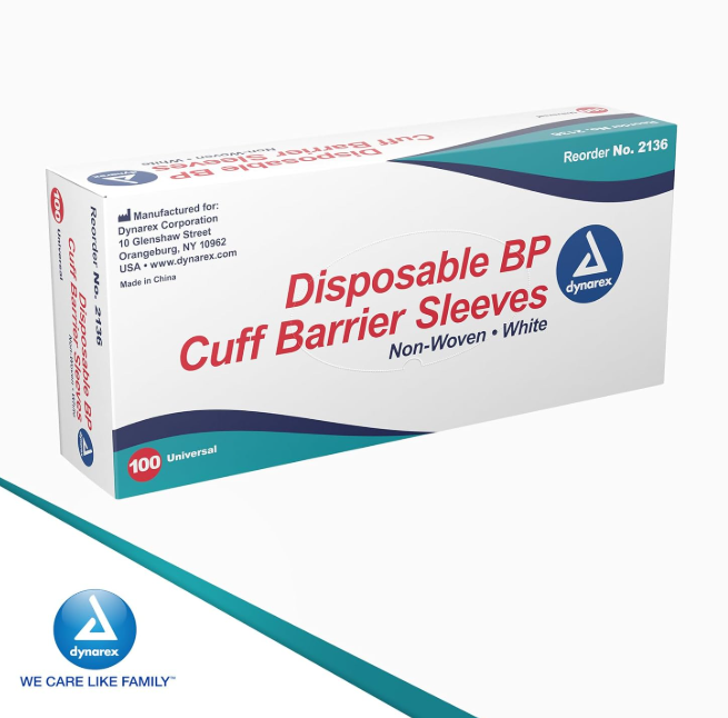 Dynarex BP Cuff Barrier Sleeve, Non-Woven 100ea/bx, 5bxs/case (500 Count) Dynarex BP Cuff Barrier Sleeve, Non-Woven 100ea/bx, 5bxs/case (500 Count)