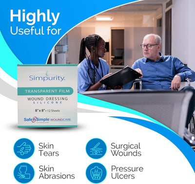 Safe N Simple Simpurity IV Derm Transparent Silicone Film Dressing, 2" x 3" (192 Count) Safe N Simple Simpurity IV Derm Transparent Silicone Film Dressing, 2" x 3" (192 Count)