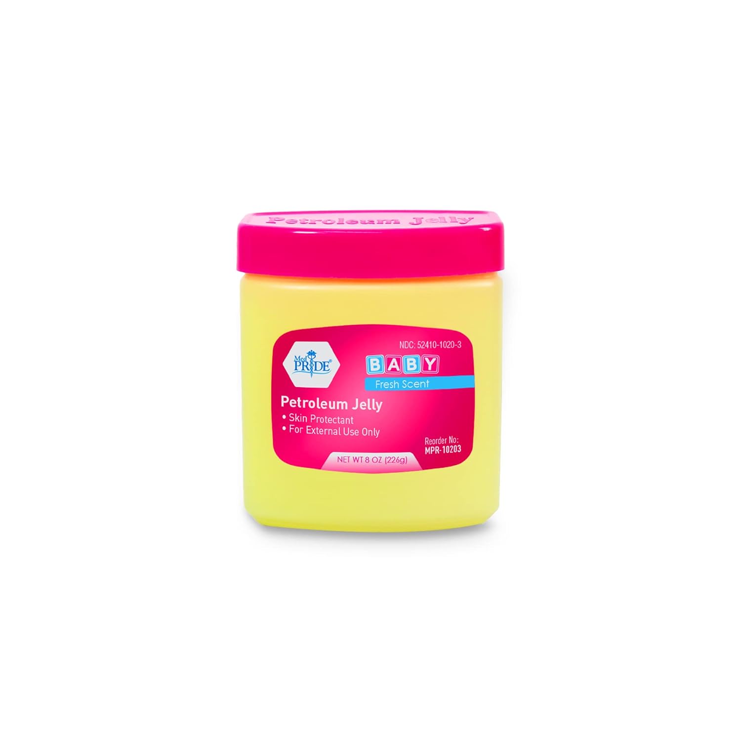 MedPride Petroleum Jelly With Fresh Baby Scent - Baby Pink. 8 oz - 24/cs. (24 Count) MedPride Petroleum Jelly With Fresh Baby Scent - Baby Pink. 8 oz - 24/cs. (24 Count)