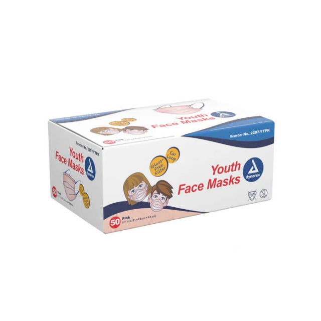 Dynarex Youth Face Mask w/ Ear Loop - 50ea/bx, 12bxs/cs (600 Count) Dynarex Youth Face Mask w/ Ear Loop - 50ea/bx, 12bxs/cs (600 Count)